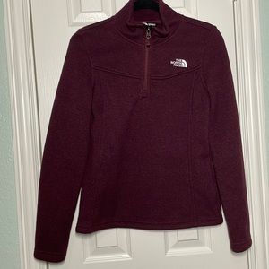 NORTHFACE: Maroon Quarter Zip Pullover